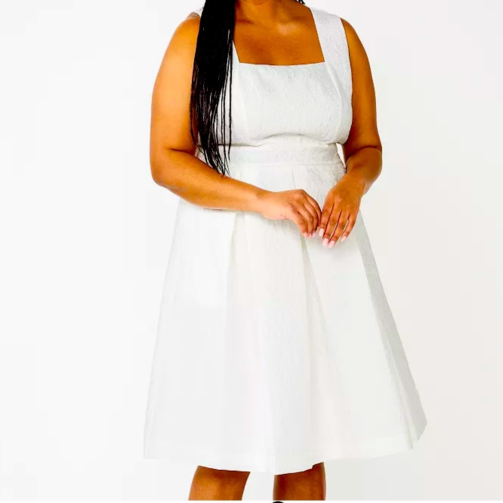 NWT!! Plus Size DRAPER JAMES RSVP Sleeveless A-Line white dress size 3x